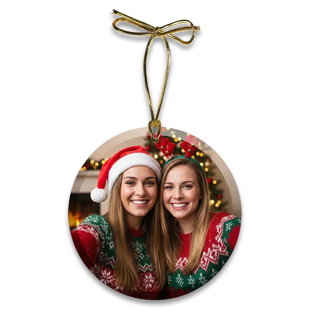 Personalized Glass Photo Ornament (Oval Landscape) | Great Gifts for Holidays, Christmas Tree, Birthdays, Anniversaries, Weddings. Personalized | Customized Gifts for Every Occasion