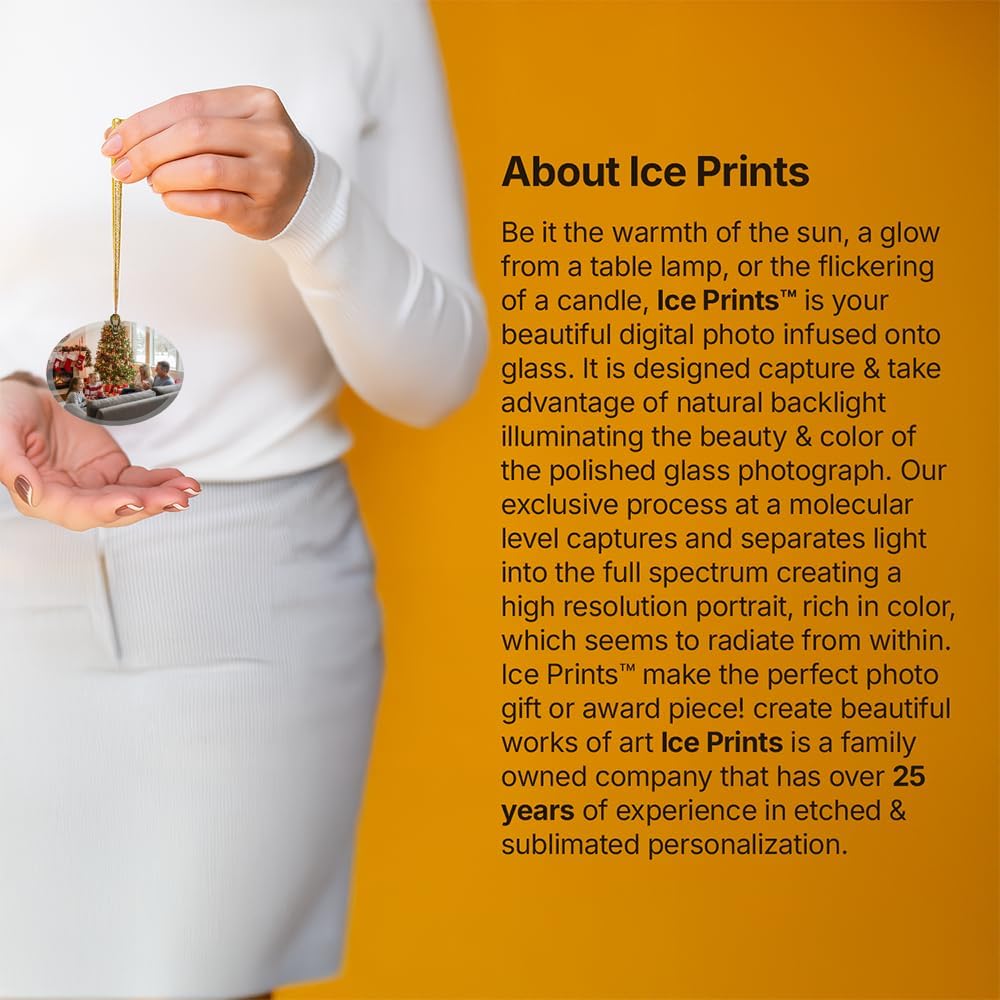 Personalized Glass Photo Ornament (Oval Landscape) | Great Gifts for Holidays, Christmas Tree, Birthdays, Anniversaries, Weddings. Personalized | Customized Gifts for Every Occasion