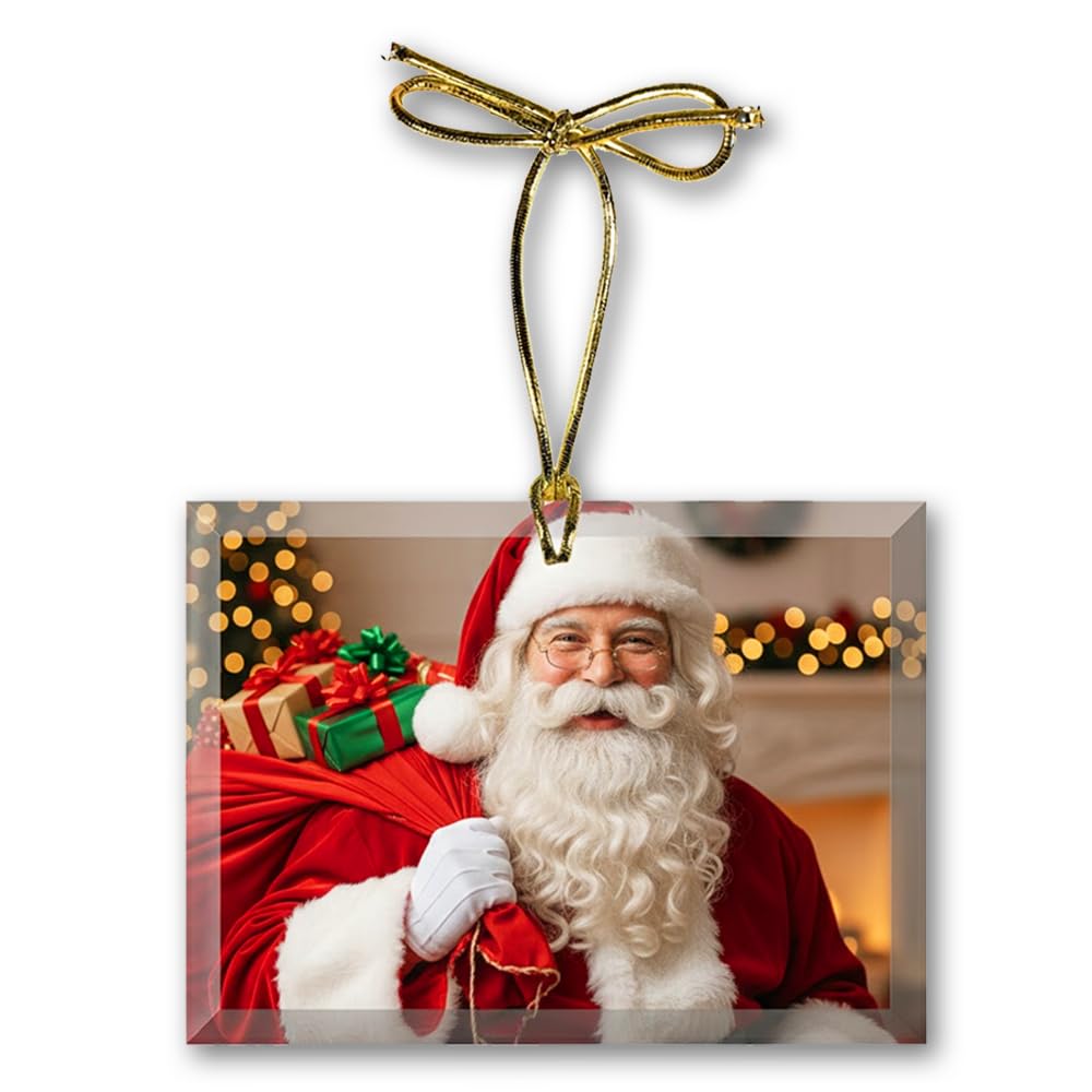 Personalized Glass Photo Ornament (Oval Landscape) | Great Gifts for Holidays, Christmas Tree, Birthdays, Anniversaries, Weddings. Personalized | Customized Gifts for Every Occasion