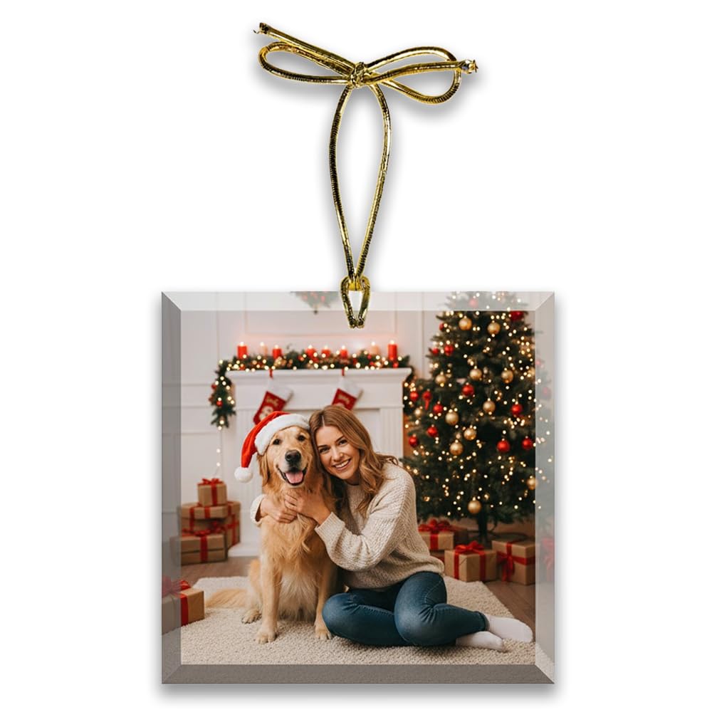 Personalized Glass Photo Ornament (Oval Landscape) | Great Gifts for Holidays, Christmas Tree, Birthdays, Anniversaries, Weddings. Personalized | Customized Gifts for Every Occasion